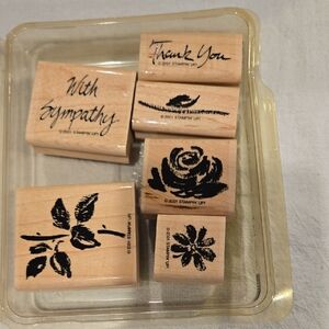 Stampin' Up! Floral and Sentiment Wooden Stamps - Just For You Series Watercolor